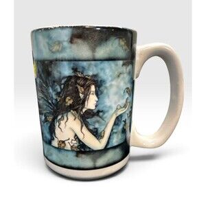 Cuppa Beautiful Blues and Browns Fairy Art Ceramic Coffee Mug Cup